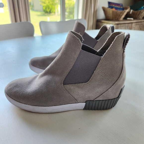 Sorel Out N About Wedge Sneaker Gray Size 9 - Picture 1 of 5